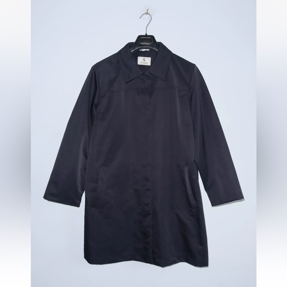 Voyage by Marina Rinaldi Black Trench Coat with Classic Collar Size 27 - Picture 1 of 5